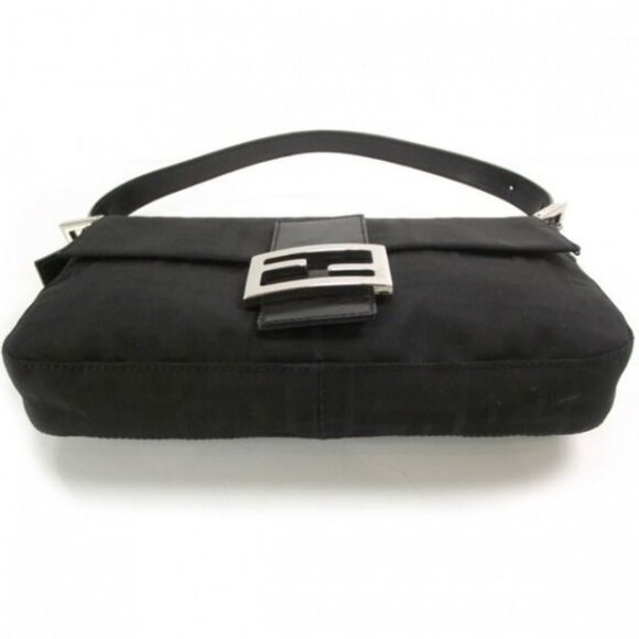 Authentic FENDI Mamma Zucca Bucket Baguette Shoulder Flap Bag Black Purse Tote - Picture 4 of 15